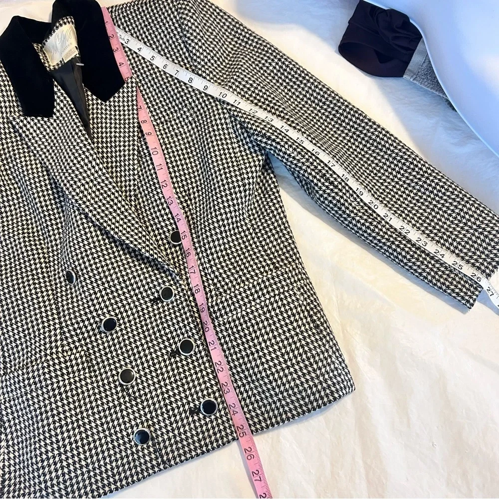 Lord & Taylor Vintage Houndstooth Blazer Sizr 12 P